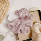 Pearlized Effect Scrunchies Elastic Hair Bands Solid Hairband Ponytail Holder