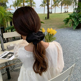 Pearlized Effect Scrunchies Elastic Hair Bands Solid Hairband Ponytail Holder