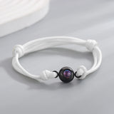 Custom Circle Photo Projection Bracelets Family Gift, Couple Memorial Jewelry