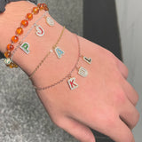 Custom Name Bracelet Pave Zircon Enamel Nameplate
