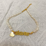 Name Bracelet Freshwater Pearls Women Jewelry Gift