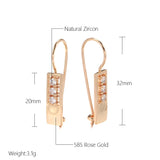 Zircon Earrings 585 Rose Bling String Earrings European Wedding Jewelry