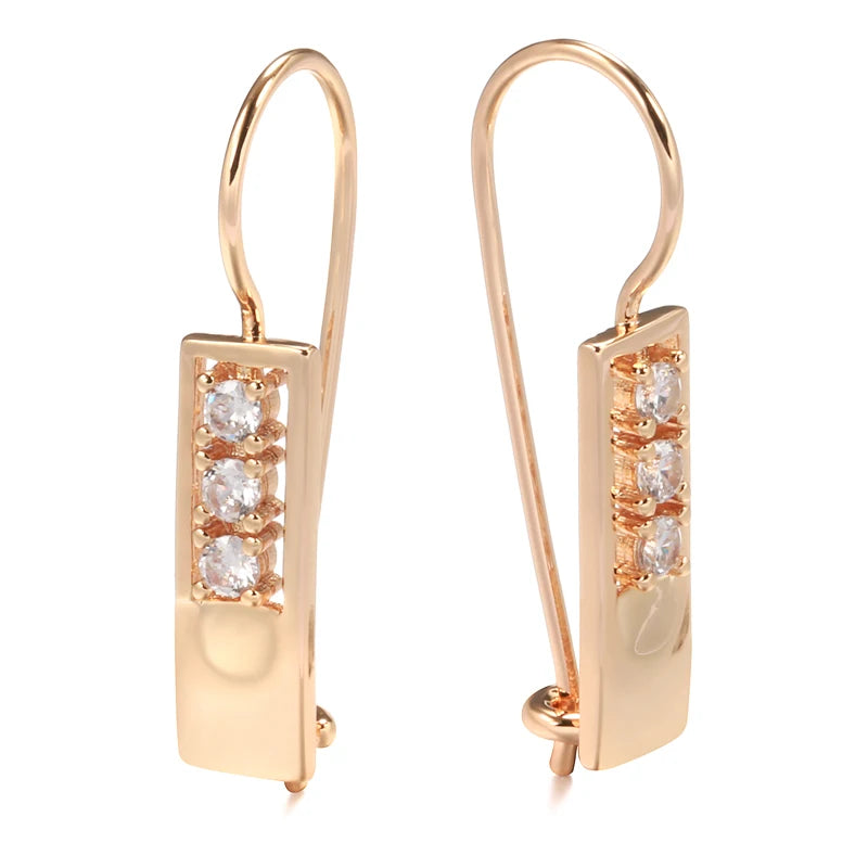 Zircon Earrings 585 Rose Bling String Earrings European Wedding Jewelry