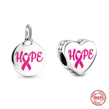 Pink Hope Pendant Charm 925 Silver DIY Jewelry