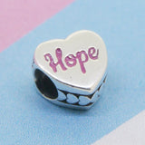 Pink Hope Pendant Charm 925 Silver DIY Jewelry