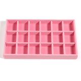 Pink Velvet Jewelry Display Case Earring Storage Organizer Box