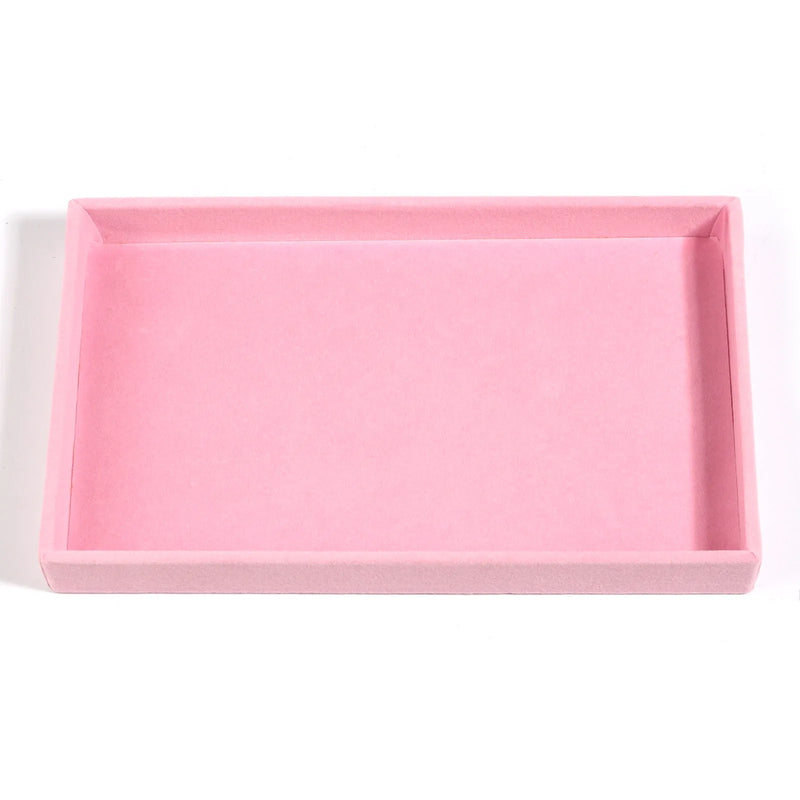 Pink Velvet Jewelry Display Case Earring Storage Organizer Box