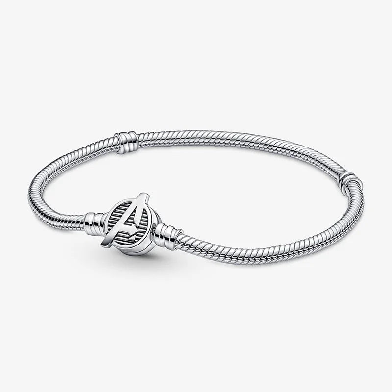 925 Sterling Silver Zircon Heart Daisy Clap Chain Bracelet