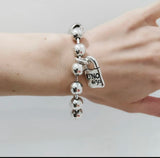 925 Silver String Bracelet with Charm