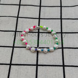 925 Silver Red Sweet Dolls Elastic Pearls Bracelet
