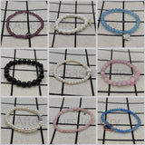 925 Silver Pink Crystal Pearl Bracelet