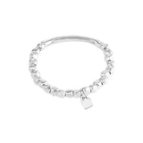 Silver Alloy Lock Bracelet for Women