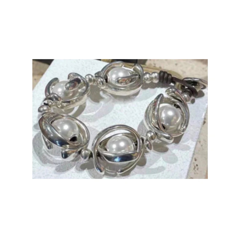 High Jewelry Pearl U-NO Alloy Classic Silver Plate Bracelet8 For Women