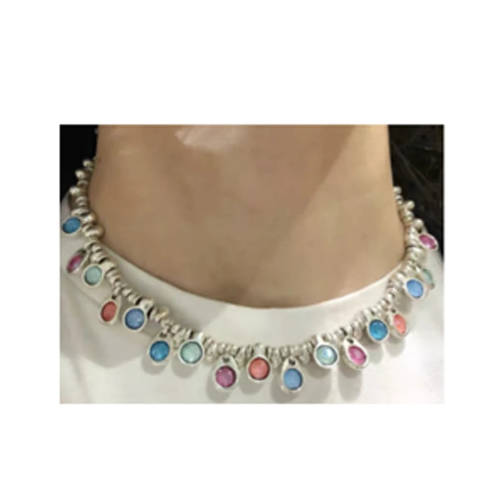 High Pearl U-NO Alloy Colored Zircon Necklace Jewelry
