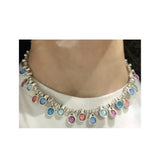 High Pearl U-NO Alloy Colored Zircon Necklace Jewelry