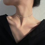 Sparkling Clavicle Chain Choker Necklace