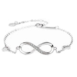 Silver Plated Moon Star Pearl Heart Zircon Bracelet