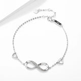Silver Plated Moon Star Pearl Heart Zircon Bracelet