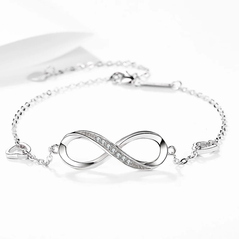 Silver Plated Moon Star Pearl Heart Zircon Bracelet