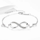Silver Plated Moon Star Pearl Heart Zircon Bracelet
