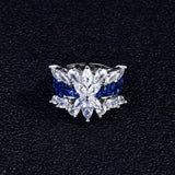 Princess Silver Engagement Ring Female Ladies Stunning Zircon Finger Rings