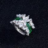 Princess Silver Engagement Ring Female Ladies Stunning Zircon Finger Rings