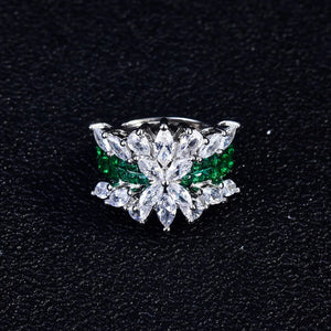 Princess Silver Engagement Ring Female Ladies Stunning Zircon Finger Rings