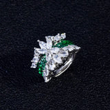 Princess Silver Engagement Ring Female Ladies Stunning Zircon Finger Rings