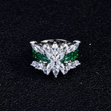 Princess Silver Engagement Ring Female Ladies Stunning Zircon Finger Rings