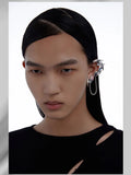 Punk Darts Ear Clip Silver Metal Tassel Unsex Earring
