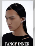 Punk Darts Ear Clip Silver Metal Tassel Unsex Earring