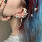 Punk Darts Ear Clip Silver Metal Tassel Unsex Earring