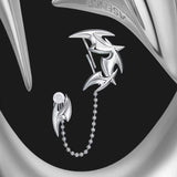 Punk Darts Ear Clip Silver Metal Tassel Unsex Earring