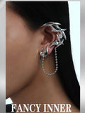 Punk Darts Ear Clip Silver Metal Tassel Unsex Earring