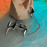 Punk Darts Ear Clip Silver Metal Tassel Unsex Earring