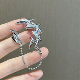 Punk Darts Ear Clip Silver Metal Tassel Unsex Earring