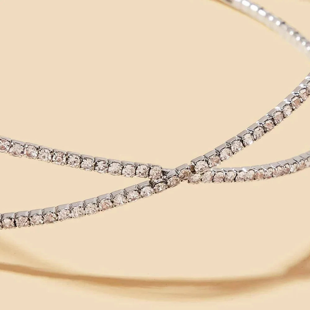 Punk Silver Open Geometric Alloy Choker Necklace