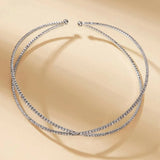 Punk Silver Open Geometric Alloy Choker Necklace