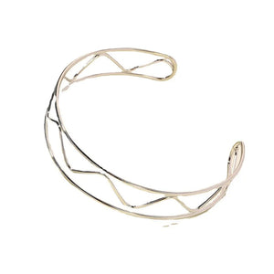 Punk Silver Wave Shape Torques Choker Necklaces