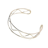 Punk Silver Wave Shape Torques Choker Necklaces