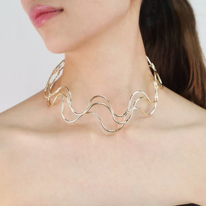 Vintage Punk Silver Torques Choker Necklace for Women