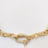 Punk Gold Chain Pendant Necklace with Baroque Pearl