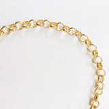 Punk Gold Chain Pendant Necklace with Baroque Pearl