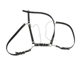 Punk Gothic Faux Leather Belt Metal Chain Ring Waist Strap Street Dance