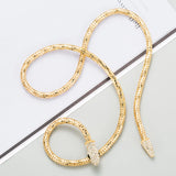 Punk Multilayer Bendy Snake Necklace Rhinestone Party Neck Jewelry