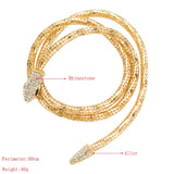 Punk Multilayer Bendy Snake Necklace Rhinestone Party Neck Jewelry