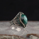 Punk Muslim Jewelry Silver Men Rings Vintage Carved Eagle Pattern