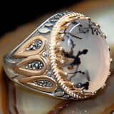 Punk Muslim Jewelry Silver Men Rings Vintage Carved Eagle Pattern