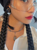 Punk Heart Necklace Metal Choker Collar Hip Hop Jewelry