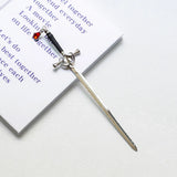Punk Ruby Pendant Sword Hairpin Hair Sticks for Women